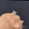 Cushion Cut 5 Carat White Sapphire Double Shank Engagement Ring