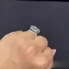 Cushion Cut 5 Carat White Sapphire Double Shank Engagement Ring