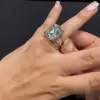 Cushion Cut 5 Carat White Sapphire Double Shank Engagement Ring