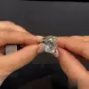 Cushion Cut 5 Carat White Sapphire Double Shank Engagement Ring