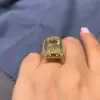 10ct Split Shank Radiant Cut Engagement Ring in Gold