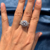 5ct Halo Round Cut White Sapphire Engagement Ring