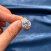 5ct Halo Round Cut White Sapphire Engagement Ring
