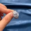5ct Halo Round Cut White Sapphire Engagement Ring