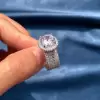 5ct Halo Round Cut White Sapphire Engagement Ring