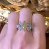 Marquise Cut Yellow Sapphire Engagement Ring