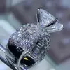 2.5ct Radiant Cut White Sapphire Engagement Ring