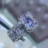 2.5ct Radiant Cut White Sapphire Engagement Ring