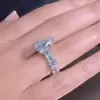 Pear Cut 3 Carat Encrusted Engagement Ring Following By Emerald Cut Eternity Band