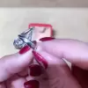 Pear Cut Engagement Ring In Sterling Silver