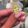 5.8ct Pear Cut Yellow Sapphire Three-stone Engagement Ring