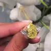5.8ct Pear Cut Yellow Sapphire Three-stone Engagement Ring