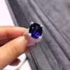 6.3ct Oval Cut Ocean Blue Sapphire Engagement Ring