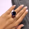 6.3ct Oval Cut Ocean Blue Sapphire Engagement Ring