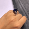 6.3ct Oval Cut Ocean Blue Sapphire Engagement Ring