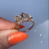 Handmade Twin Stone Bezel Setting Gemstone Ring