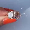 Handmade Twin Stone Bezel Setting Gemstone Ring