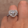 Gorgeous Heart Cut 6 Carat Halo Encrusted Setting Ring