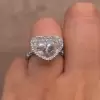 Gorgeous Heart Cut 6 Carat Halo Encrusted Setting Ring