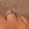 Gorgeous Heart Cut 6 Carat Halo Encrusted Setting Ring