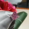 2ct Three-stone Pear Cut Pink Sapphire Engagement Ring