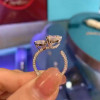 Handmade Double Heart Sterling Silver Engagement Ring