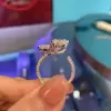 Handmade Double Heart Sterling Silver Engagement Ring