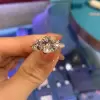 Handmade Double Heart Sterling Silver Engagement Ring