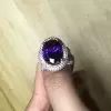 9.3ct Oval Cut Amethyst Bold Paved Cocktail Ring