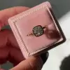 Bezel Setting Cushion Cut Sterling Silver Engagement Ring