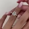 4ct Radiant Cut White Sapphire Engagement Ring