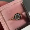 Bezel Setting Cushion Cut Sterling Silver Engagement Ring
