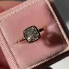 Bezel Setting Cushion Cut Sterling Silver Engagement Ring