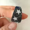Two Tone Paved Star Bold Men's Ring