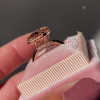 3ct Cushion Cut Champagne Halo Engagement Ring in Rose Gold