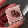 3ct Cushion Cut Champagne Halo Engagement Ring in Rose Gold