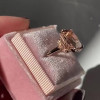 3ct Cushion Cut Champagne Halo Engagement Ring in Rose Gold