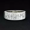 Princess and Baguette Cut Wedding Band for Men