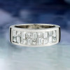 Princess and Baguette Cut Wedding Band for Men