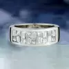 Princess and Baguette Cut Wedding Band for Men