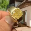 8ct Cushion Cut Yellow Sapphire Ring for Men in Gold