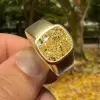 8ct Cushion Cut Yellow Sapphire Ring for Men in Gold