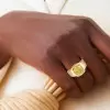 8ct Cushion Cut Yellow Sapphire Ring for Men in Gold