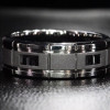 Princess Cut Black Sapphire Men's Ring in Black Plating
