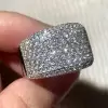 Round Cut White Sapphire Paved Bold Men's Ring