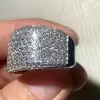 Round Cut White Sapphire Paved Bold Men's Ring