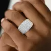 Round Cut White Sapphire Paved Bold Men's Ring
