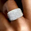 Round Cut White Sapphire Paved Bold Men's Ring