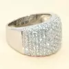 Round Cut White Sapphire Paved Bold Men's Ring