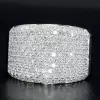 Round Cut White Sapphire Paved Bold Men's Ring